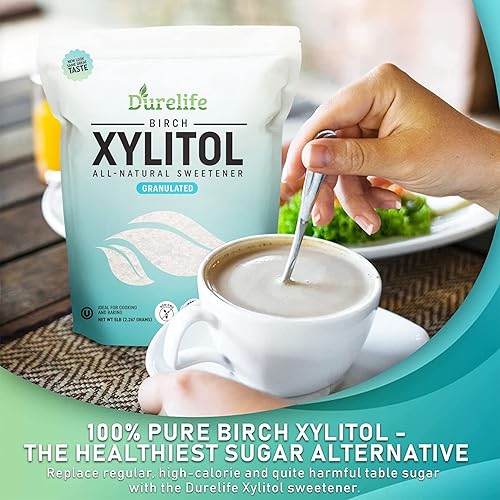 Miniatura 5 de Xilitol DureLife sustituto para el azúcar hecho de xilitol de abedul 100  fabricado en Estados Unidos no es OMG sin gluten kosher el xilitol es un