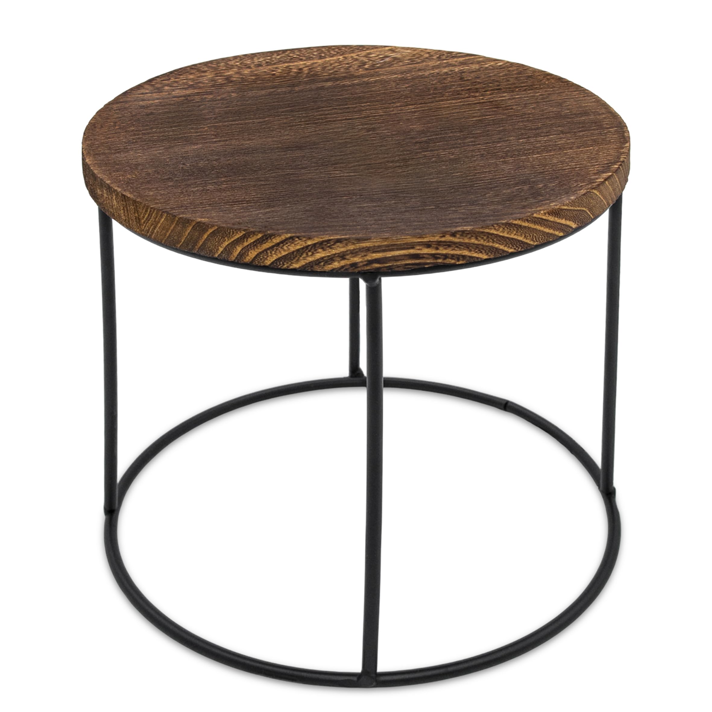 Spetebo Lot de 2 tabourets ronds en bois pour plantes