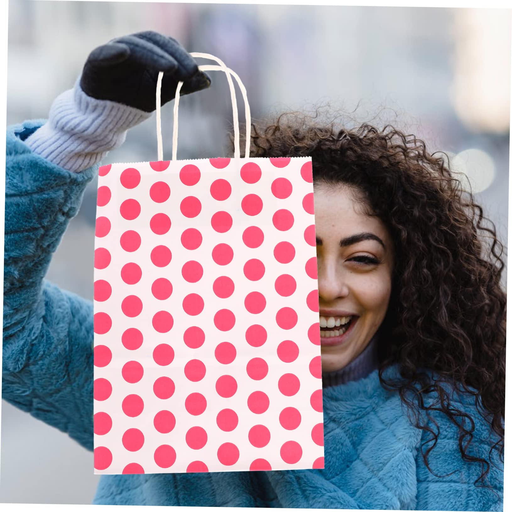 Paquet Présents en Papier Kraft 24 Pièces, Style Élégant pour Fêtes | Motif à Pois, Format Compact, Usage Noël et Mariages, Lot de 24 Sachets pour Emballage