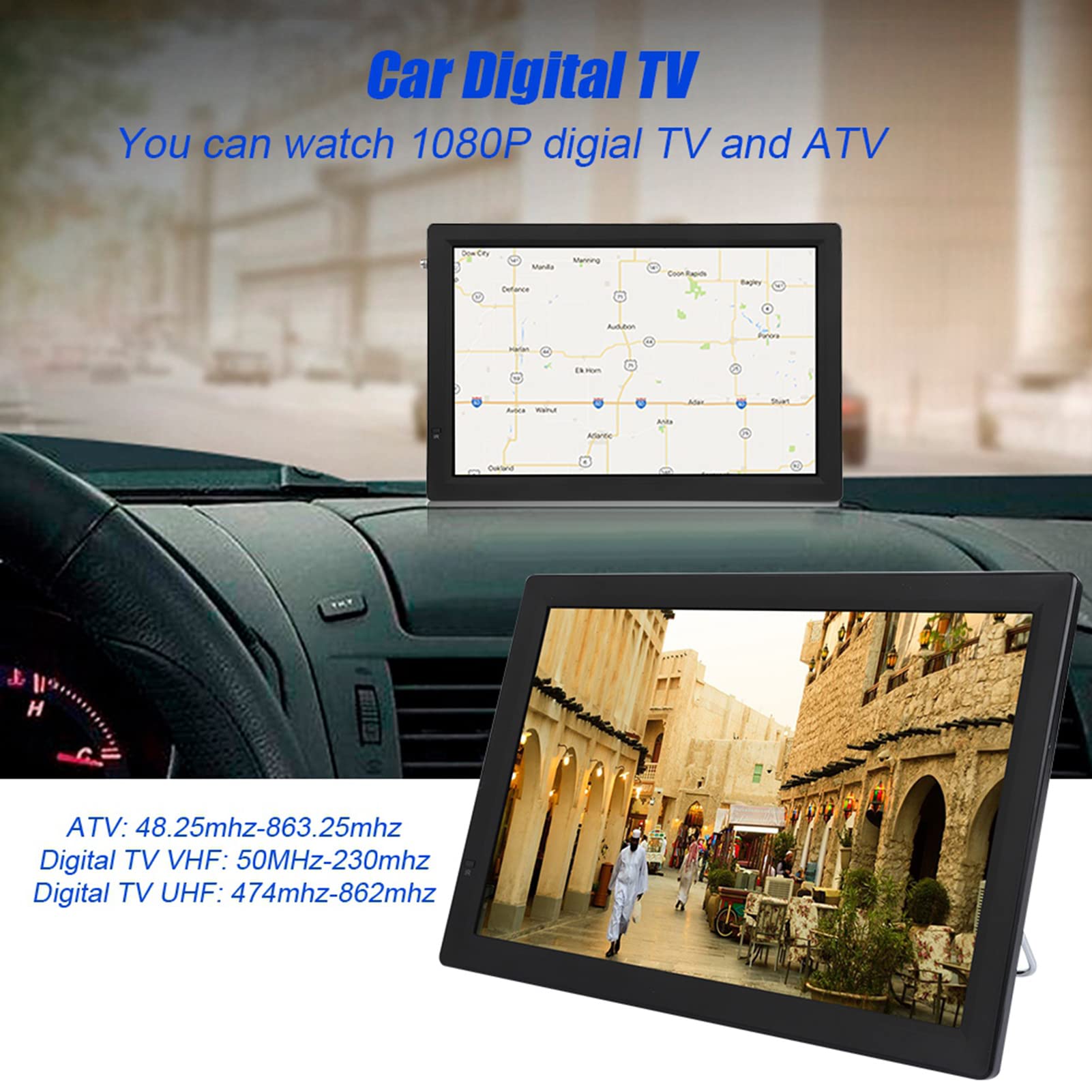Acouto LEADSTAR 14 Pollici 1080P TV Digitale per Auto Sintonizzatore Ad Alta sensibilità TV Portatile per ATSC e LCD 14 Pollici Digitale per AutoTV DigitaleTV PortatileTV per AutoTV PortatileMini