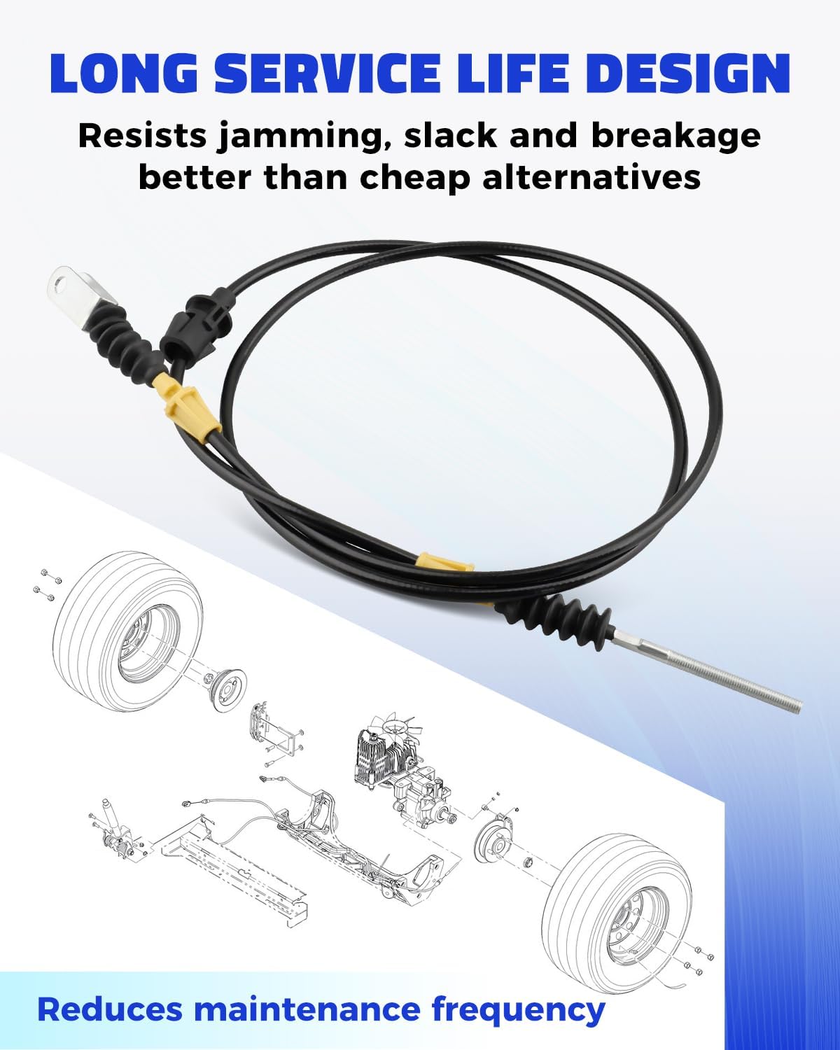 115-3585 Left Side Brake Cable Fits for Exmark Lazer Z, Lazer Z E-Series, Lazer Z S-Series, Lazer Z X-Series, Lazer Z AS Lawn Mower, Parking Brake Cable