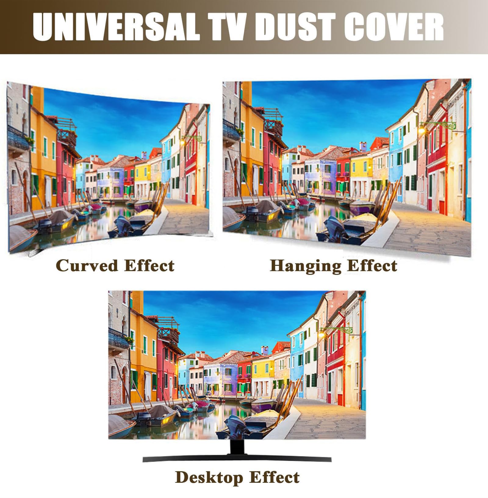 ,003,80in(188 * 110cm),Funda Protectora Decorativa para TV, A Prueba De Polvo Y Resistente A Los Arañazos para Televisores Planos Y Curvos De 32 A 80 Pulgadas, Decoración Universal para El Hogar.
