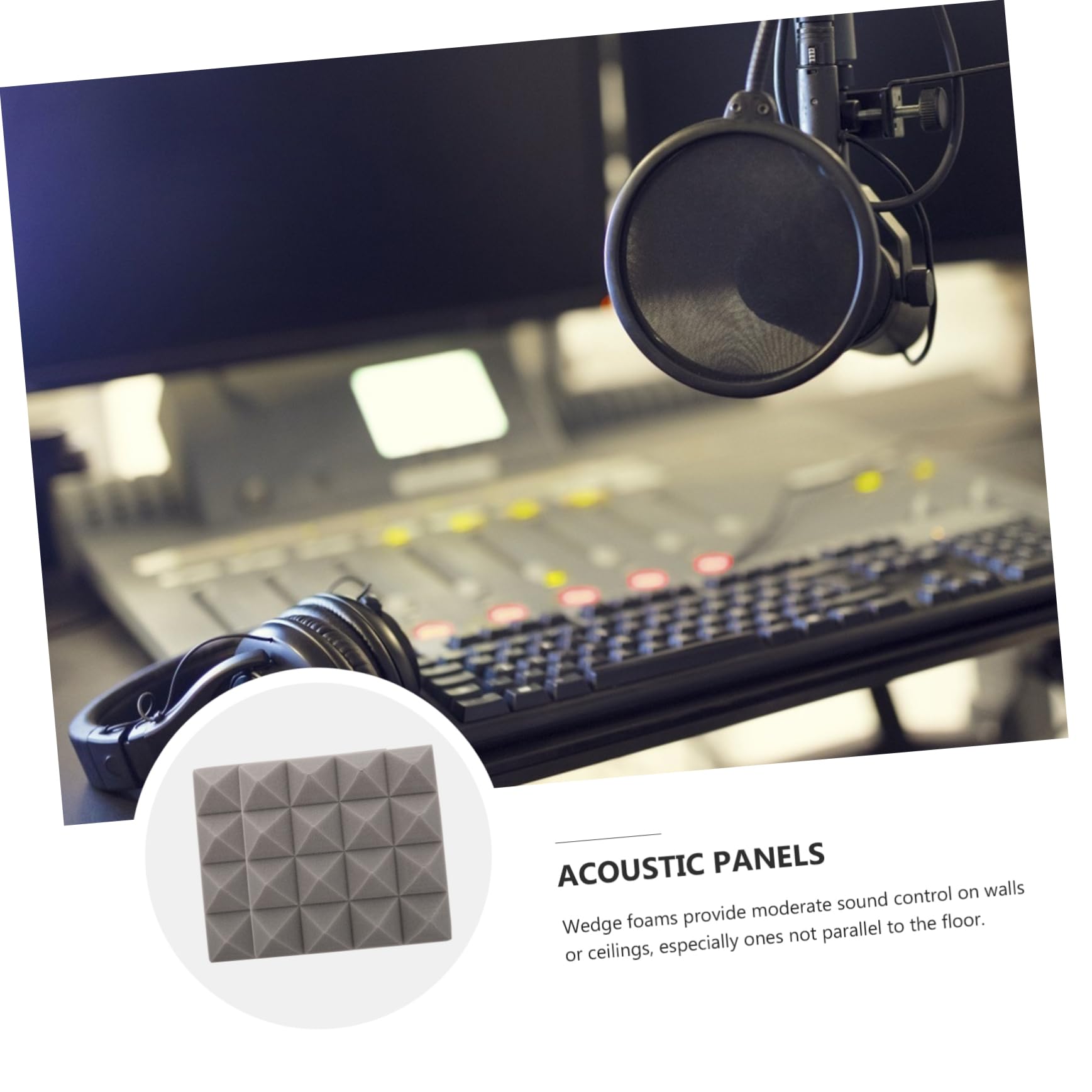 12pezzi Pannelli Fonoassorbenti Espansi in Leggeri e Resistenti per Studi di Registrazione di Controllo Uffici Home Studio e Home Theater Assorbono Energia Acustica Riducendo