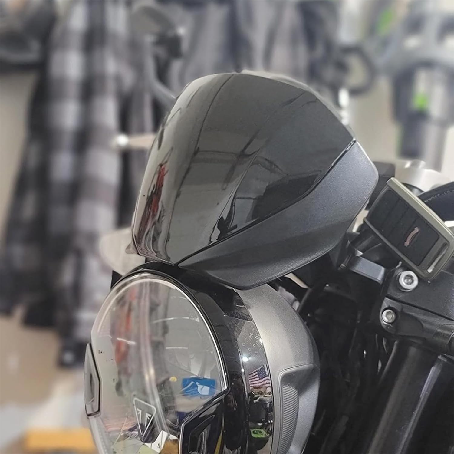 Protecteur de visière d'écran avant de moto Nouveau pare-brise Flyscreen Déflecteur de vent Compatible avec T-riumph Trident 660 2021 2022 2023 (Noir)