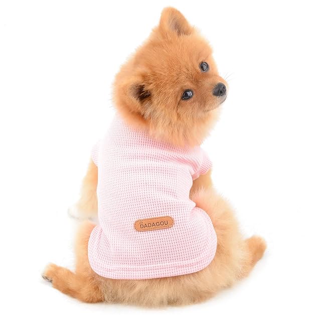 Foto 4 de 8 de PAIDEFUL Camisas para Perros Pequeños Medianos Gatos Color Sólido Suave de Algodón Chaleco sin Mangas…