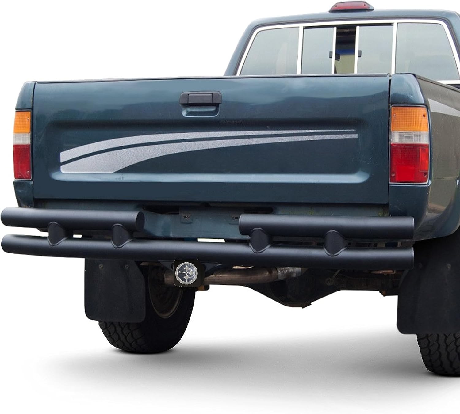 Pittsburgh Steelers NFL BLACK Metal Hitch Cover with 3D Brushed Chrome Team Logo by FANMATS - Unique Molded Design – Easy Installation on Truck, SUV, Car - Ideal Gift for Die Hard Football Fan