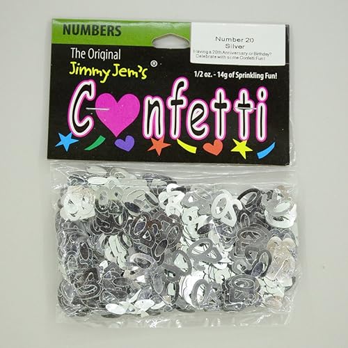 Miniatura 2 de Confeti número 20 plata 2 bolsas de media onza (1 oz) #7201 Q01