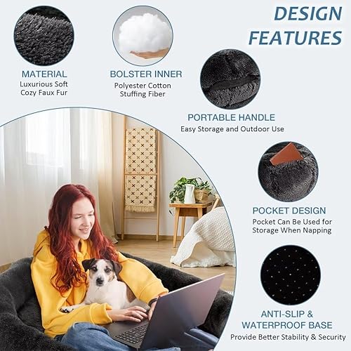 Miniatura 10 de Cama humana para perro, cama gigante para perros de 67 x 38 x 12 pulgadas, para adultos y mascotas, cama para perros humanos para personas, cama