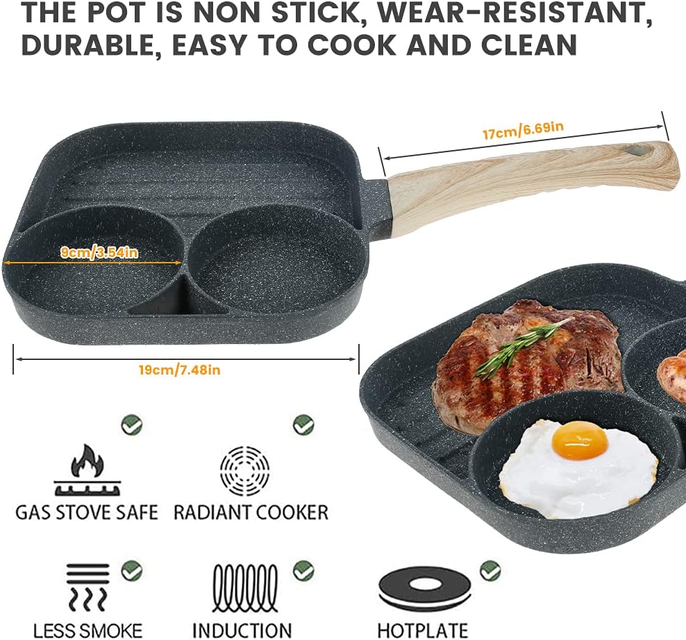 Buy Nyidpsz Egg Frying Pan, Nonstick Skillets Pancake Pans 3 Section