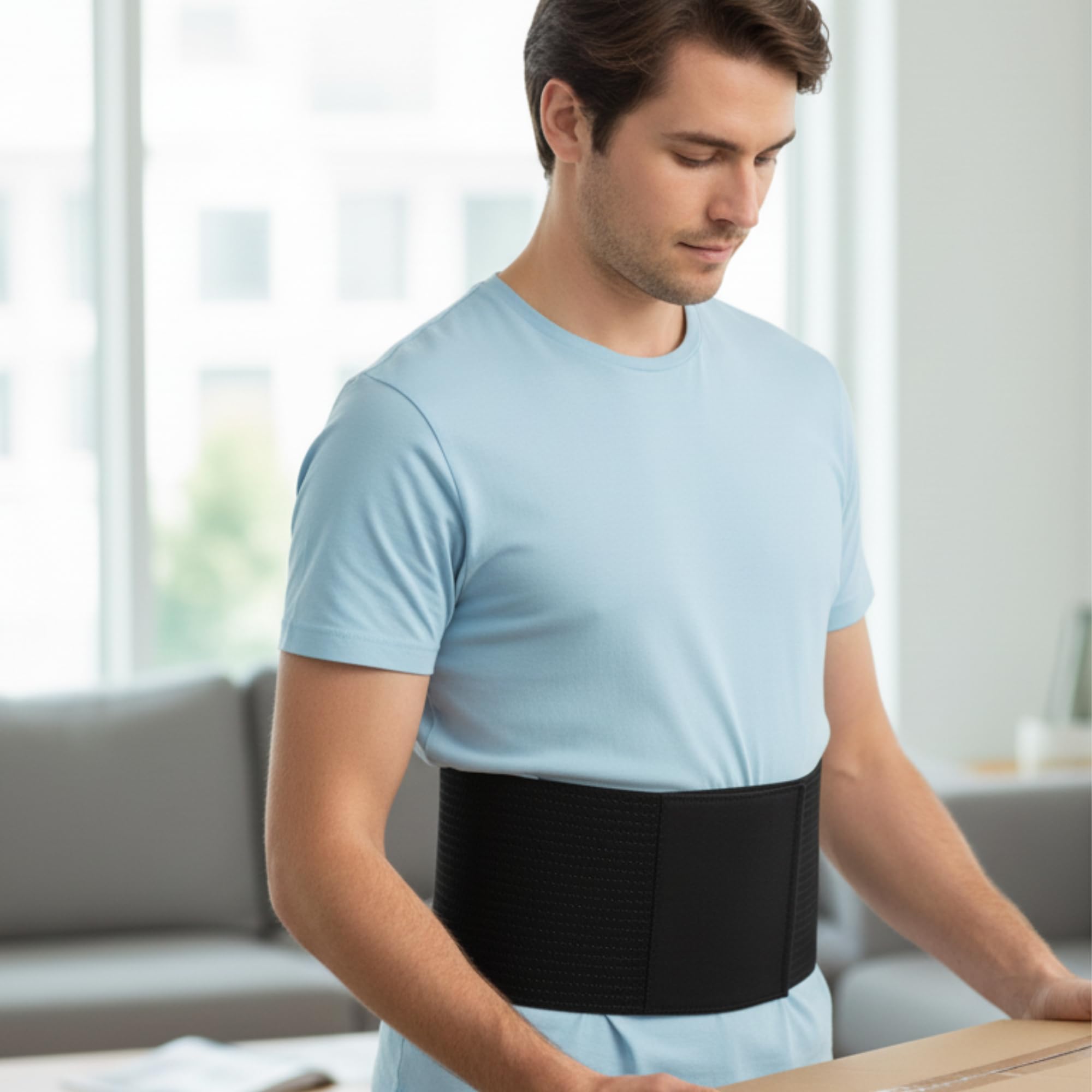 Genérico Ceinture lombaire pour homme et femme - Ceinture lombaire réglable et respirante pour le dos et la posture - Idéale pour le sport, le travail et l'utilisation quotidienne - Ne donne pas de