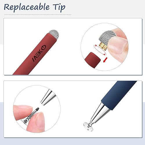 Miniatura 4 de MEKO - Lápiz capacitivo universal para iPad (2 unidades), 2 en 1, 3 generación, para AppleiPhoneiPad proMiniAirAndroidMicrosoftSurface, todas las