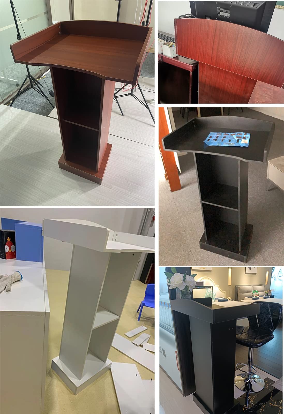 Podium multifonction avec rangement – Idéal pour les salles de classe, les églises et les événements – Podium de réception pour conférences et présentations