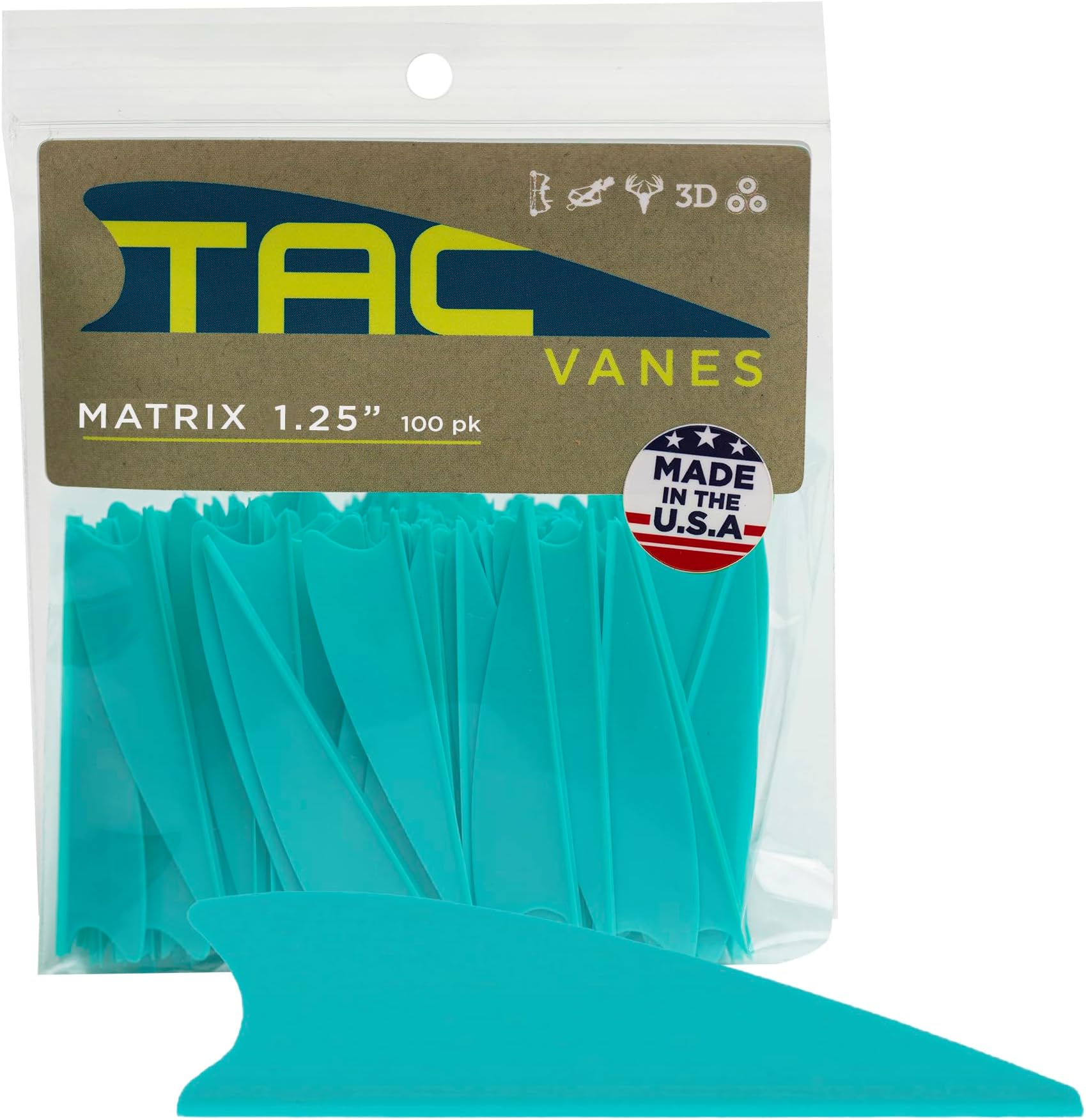 1.75' Matrix Shield Cut Vanes, Pack of 100, Vanes for Archery Bowhunting and Recreational Shooting