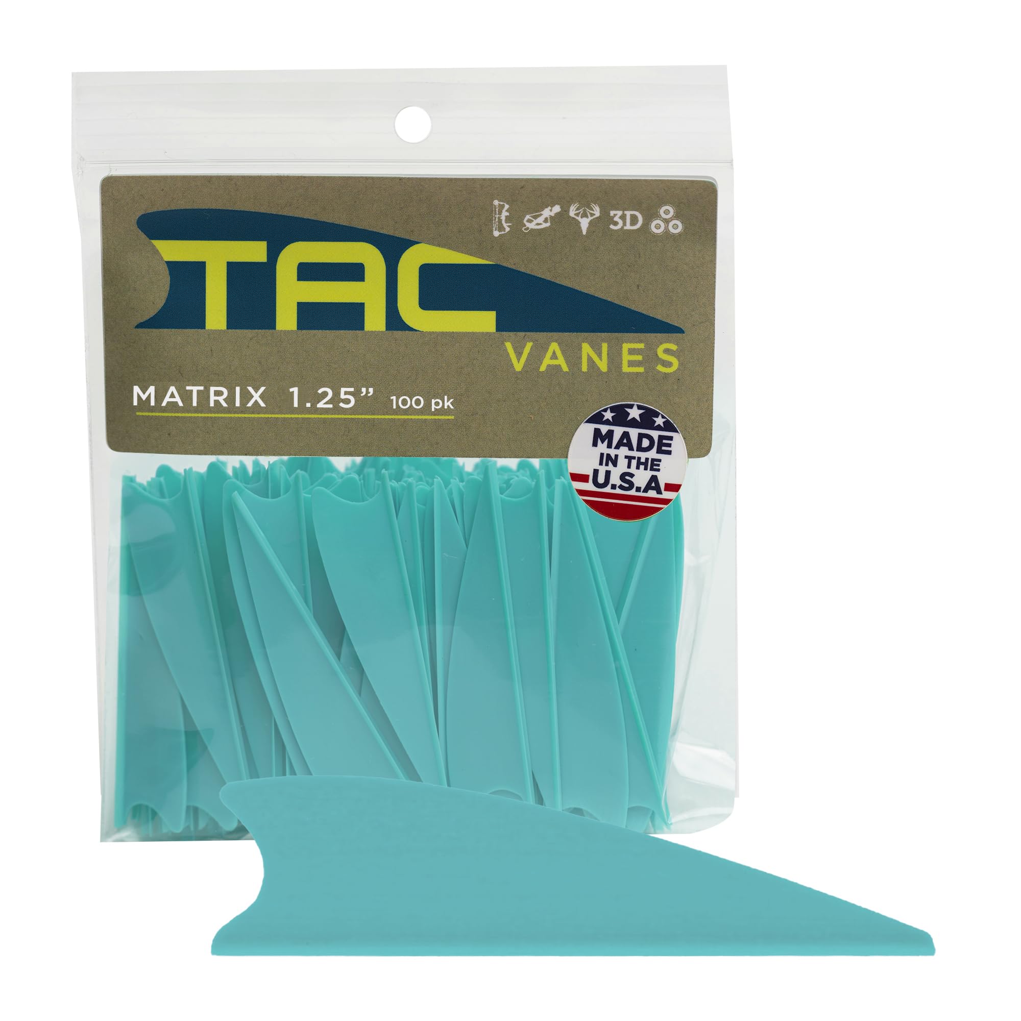 1.75' Matrix Shield Cut Vanes, Pack of 100, Vanes for Archery Bowhunting and Recreational Shooting