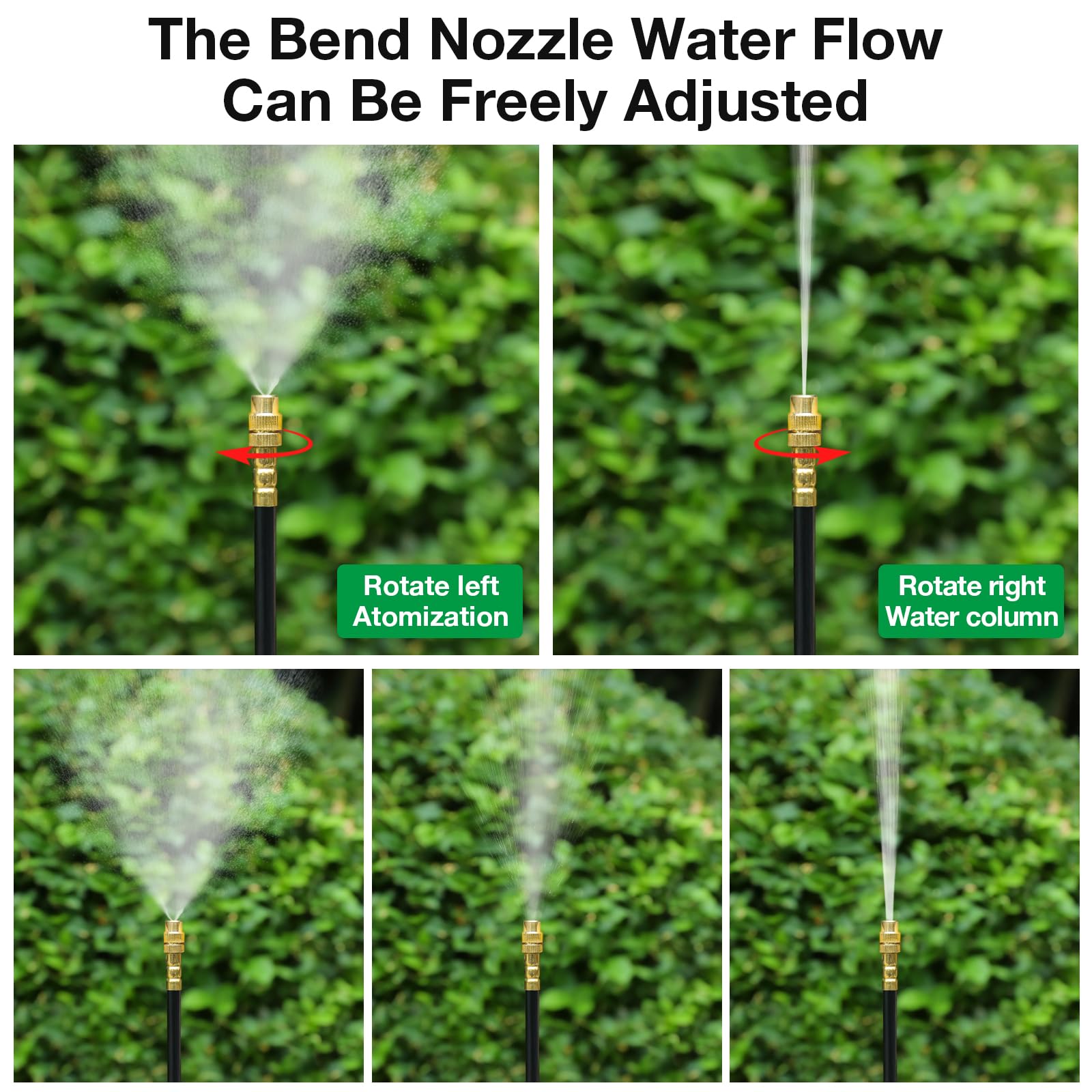 Mixc Sistema di irrigazione a goccia da 1,5 m, kit di irrigazione da giardino con 12 ugelli regolabili in rame, sistema di irrigazione atomizzante automatico per esterni, aiuole rialzate, piante in