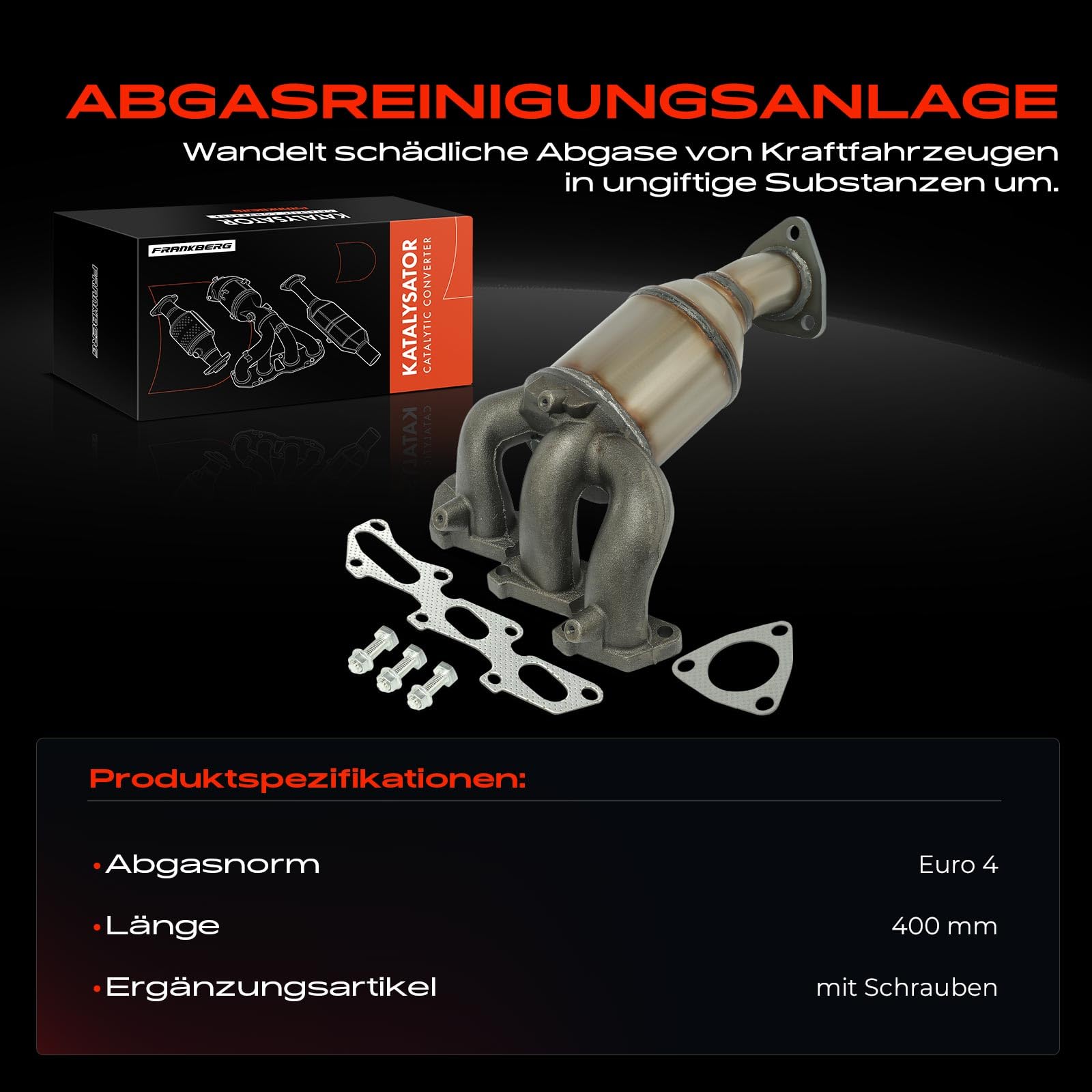 Frankberg Katalysator Benzin Kompatibel mit Agila(A) A H00 1.0 12V 2000-2007 Corsa C F08 F68 Corsa D S07 Replace# 5850108