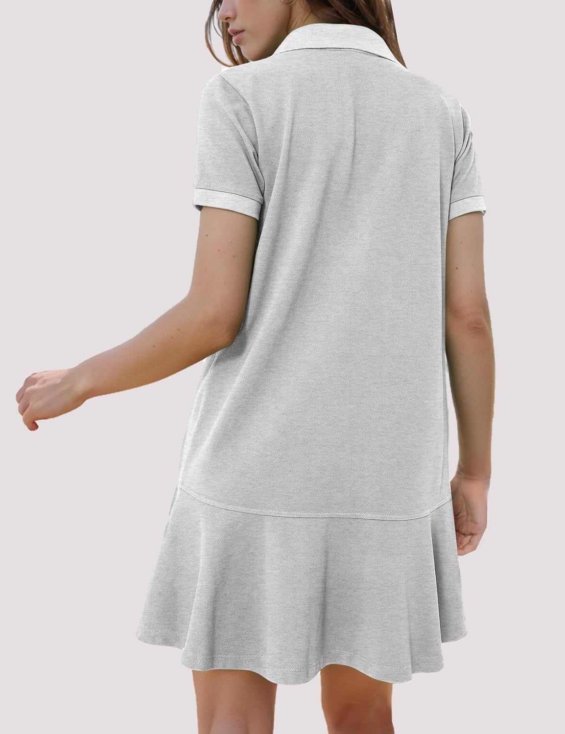 Flygo Womens Polo Dress Collared Short Sleeve Ruffle Golf Tennis T Shirt Sports Workout Mini Summer Dresses Tunic Pique - Image 5