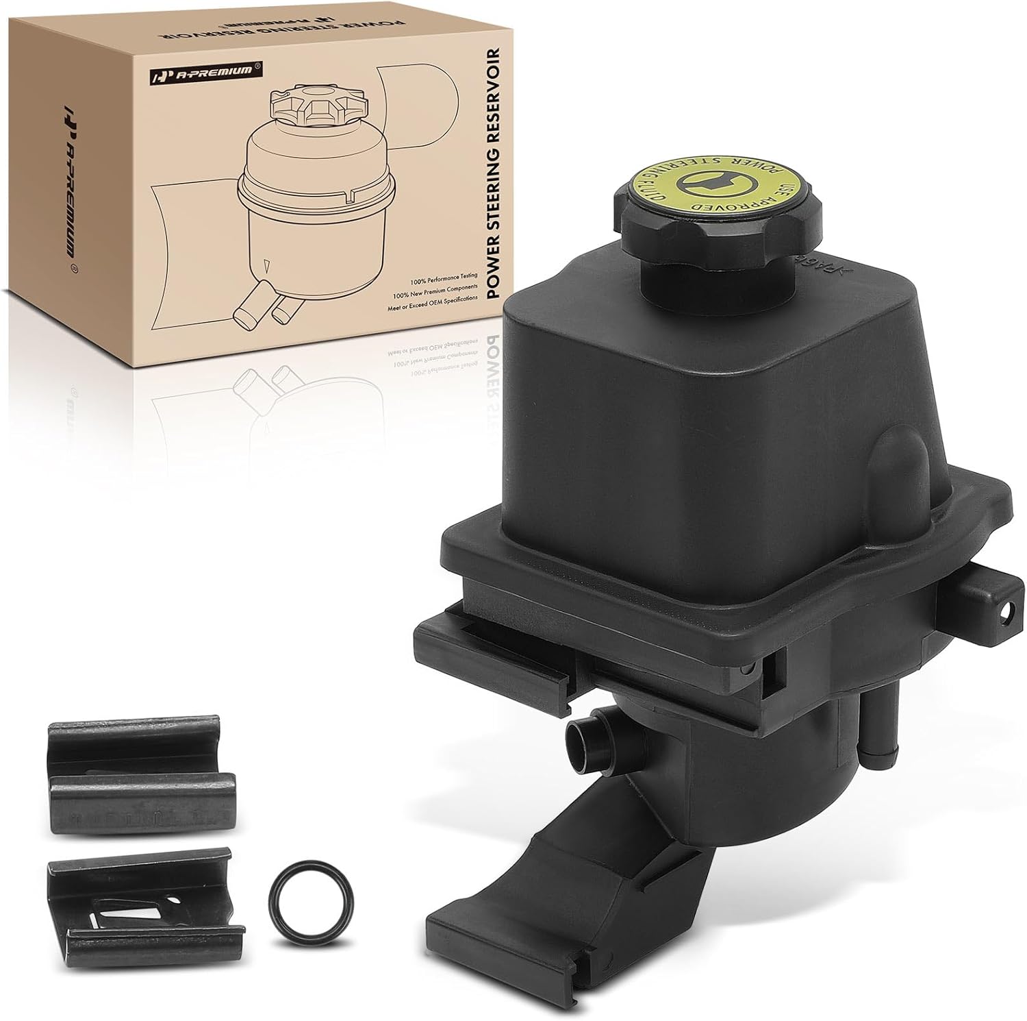 A-Premium Power Steering Reservoir/Tank with Cap Compatible with Chevy Trailblazer 2004-2009 & GMC Envoy 2004-2009 & Buick Rainier 2004-2007 & Isuzu Ascender & Oldsmobile Bravada & Saab 9-7x