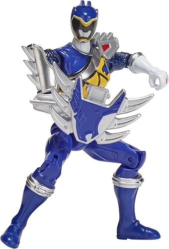 Power Rangers Dino Super Charge - Figura de acción Dino Steel Blue Ranger de 5 pulgadas