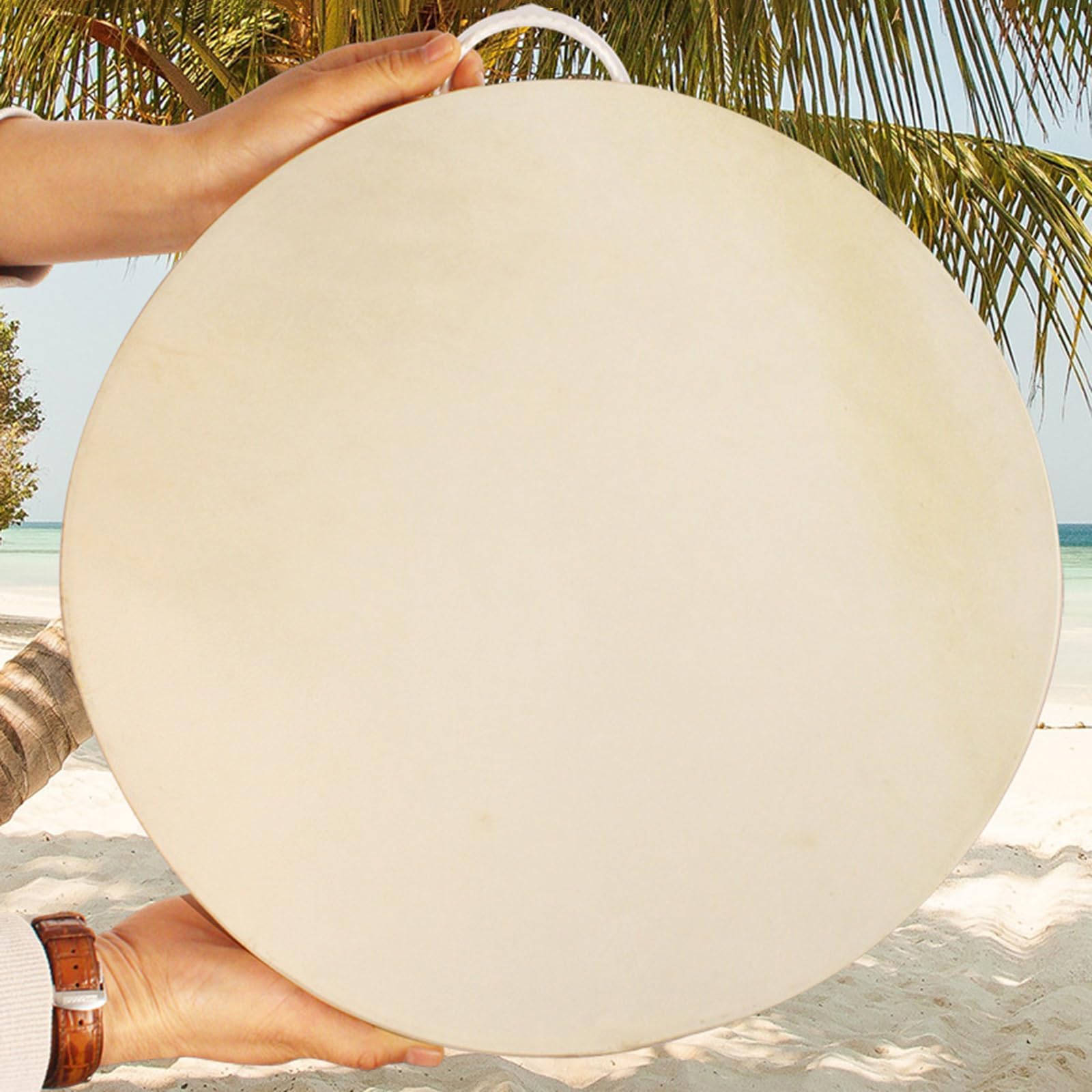 Ocean Drum - Strumento a percussione etnico da 30,5 cm, 40,6 cm, 50,8 cm, per guarigione del suono, tamburo ondulato a doppia faccia in pelle di capra, suono lenitivo, per rilassarsi, meditazione