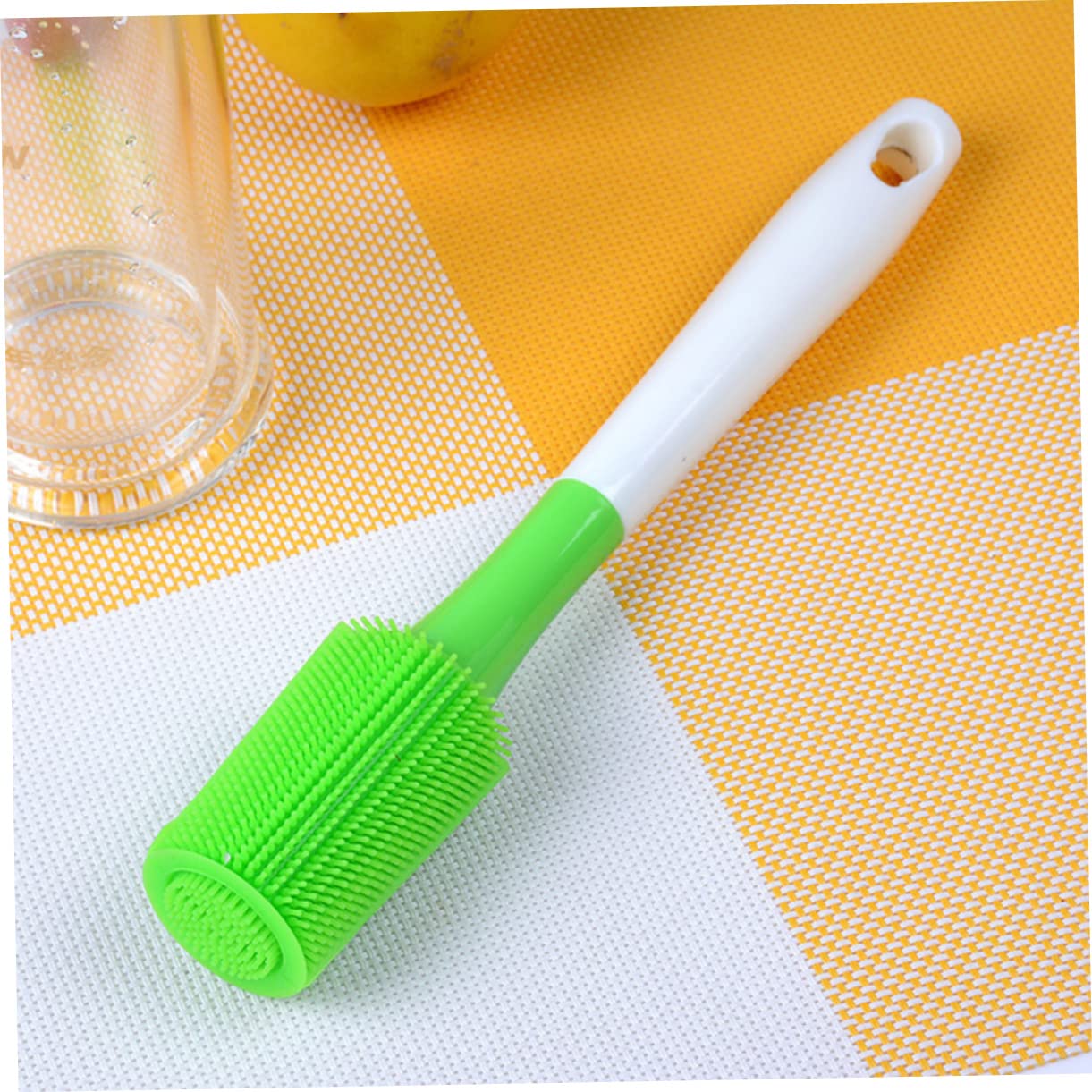 Ipetboom Silicone Cup Brush Long Handle Cleaning Brush for Bottles Easy-to-Hold Plastic Handle Durable