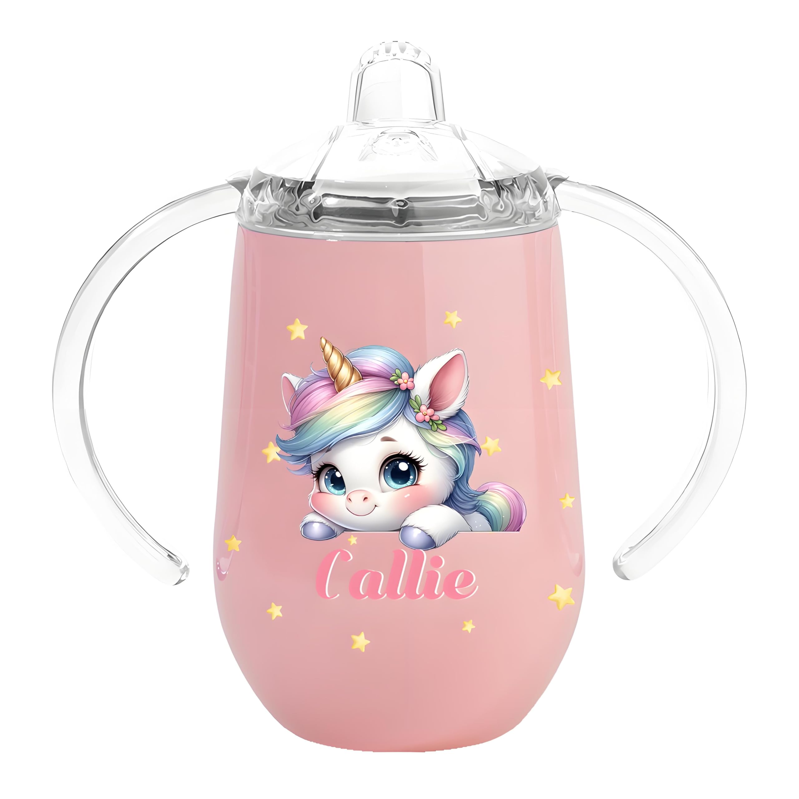 Personalized Stainless Steel Sippy Cup with Handles 10oz