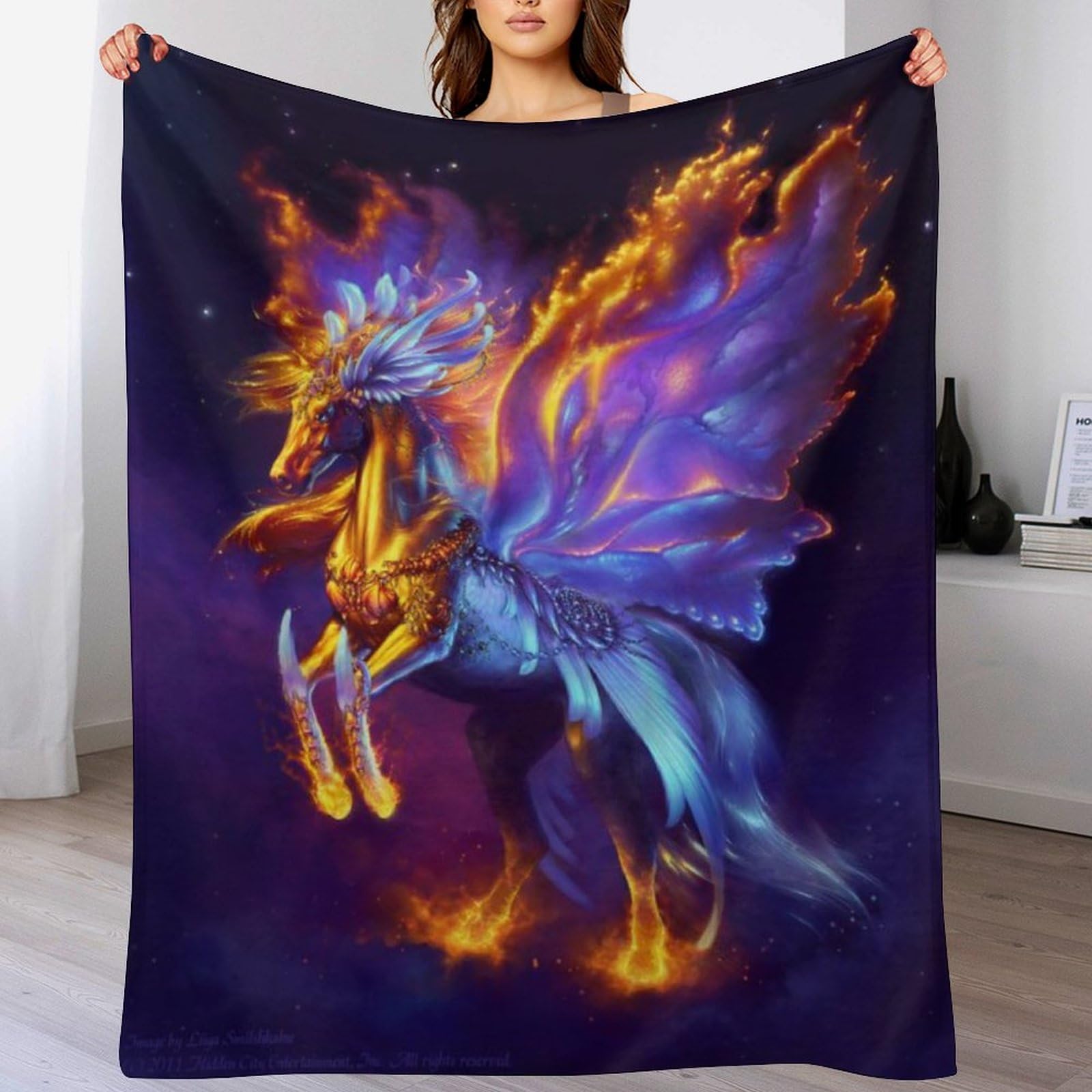 Manta de caballo contra el frío, franela térmica para sofá y cama de 130x180cm