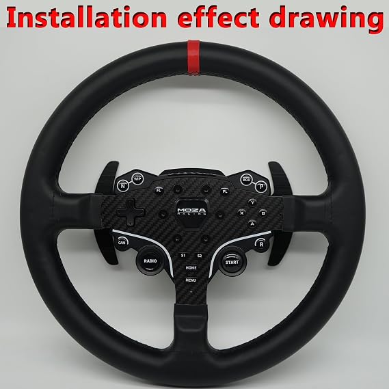Replace 13 inch lightweight Original Leather Steering Wheel Panel For For MOZA ES/ESX Steering Wheel Hub; For Xbox Series X/S PS4 PS5 PC R5 R3 R16 R21 Base (For MOZA ES/ESX)