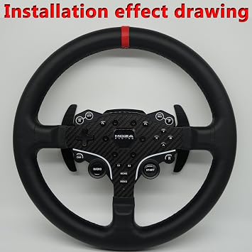 Replace 13 inch lightweight Original Leather Steering Wheel Panel For For MOZA ES/ESX Steering Wheel Hub; For Xbox Series X/S PS4 PS5 PC R5 R3 R16 R21 Base (For MOZA ES/ESX)