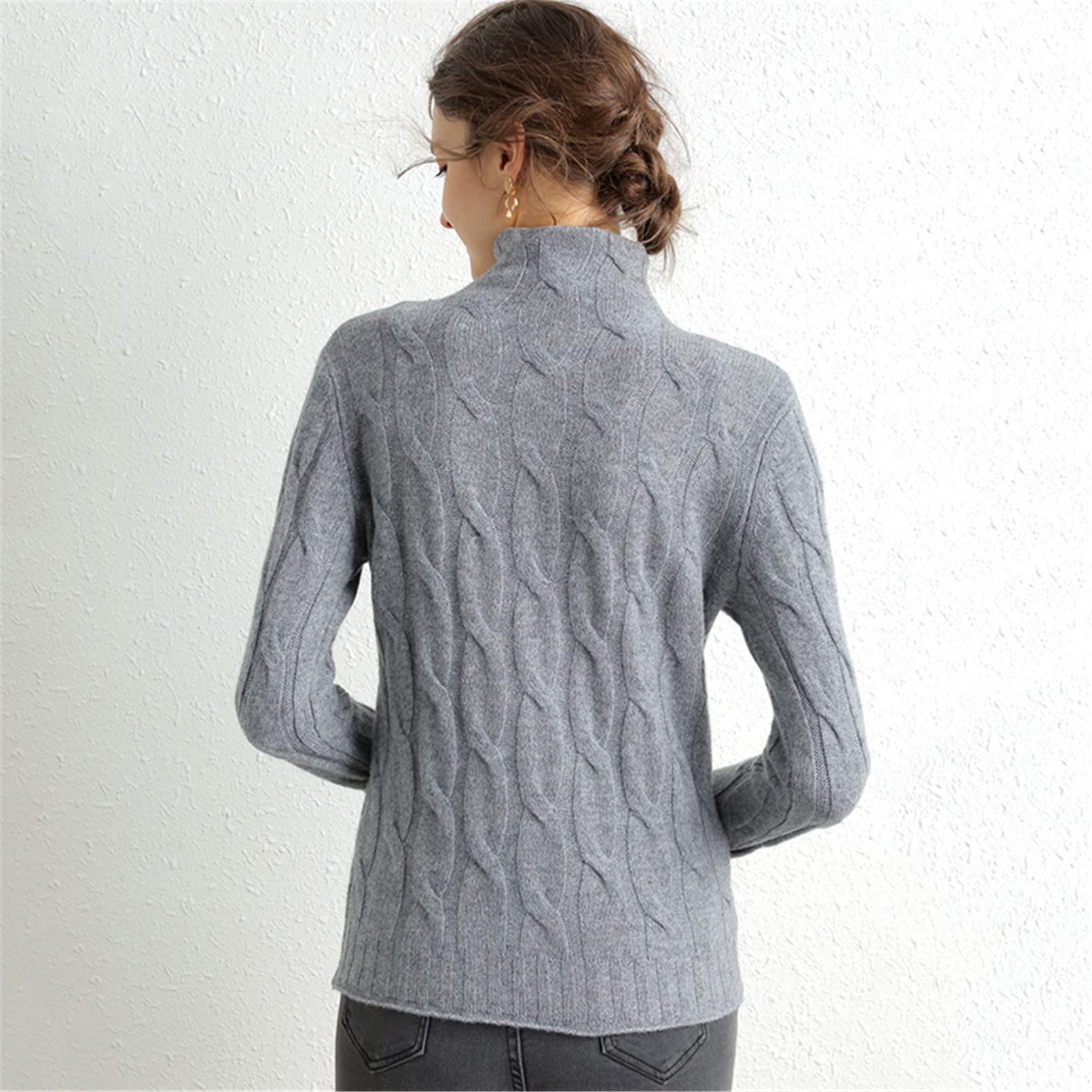 Maglione Dolcevita di Lana Donne Caldo Morbido Maglia Pullover Femme Donne Cashmere Jumper