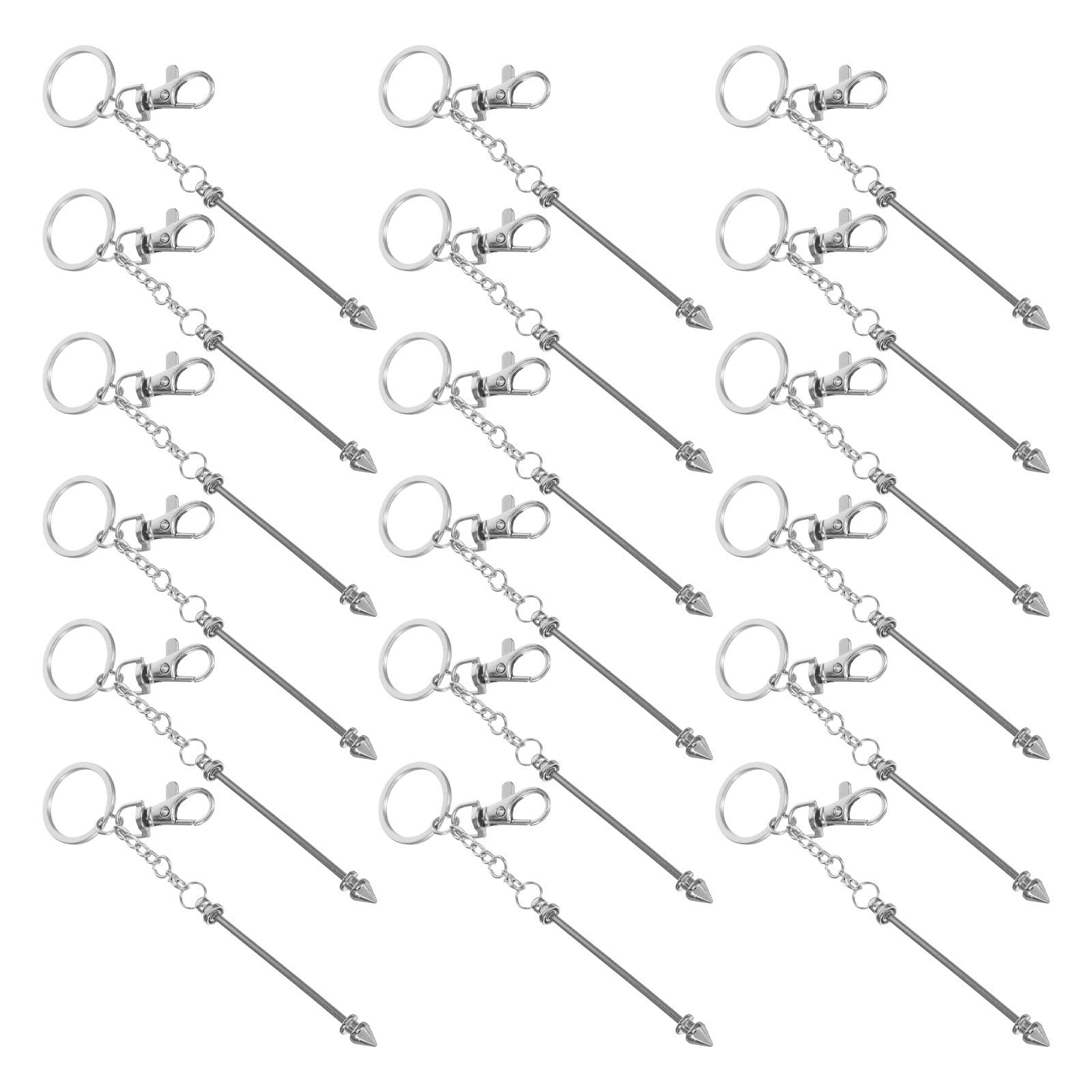 Cuentas de metal blanco para hacer joyas con mosquetón resistente en kit de 18 piezas