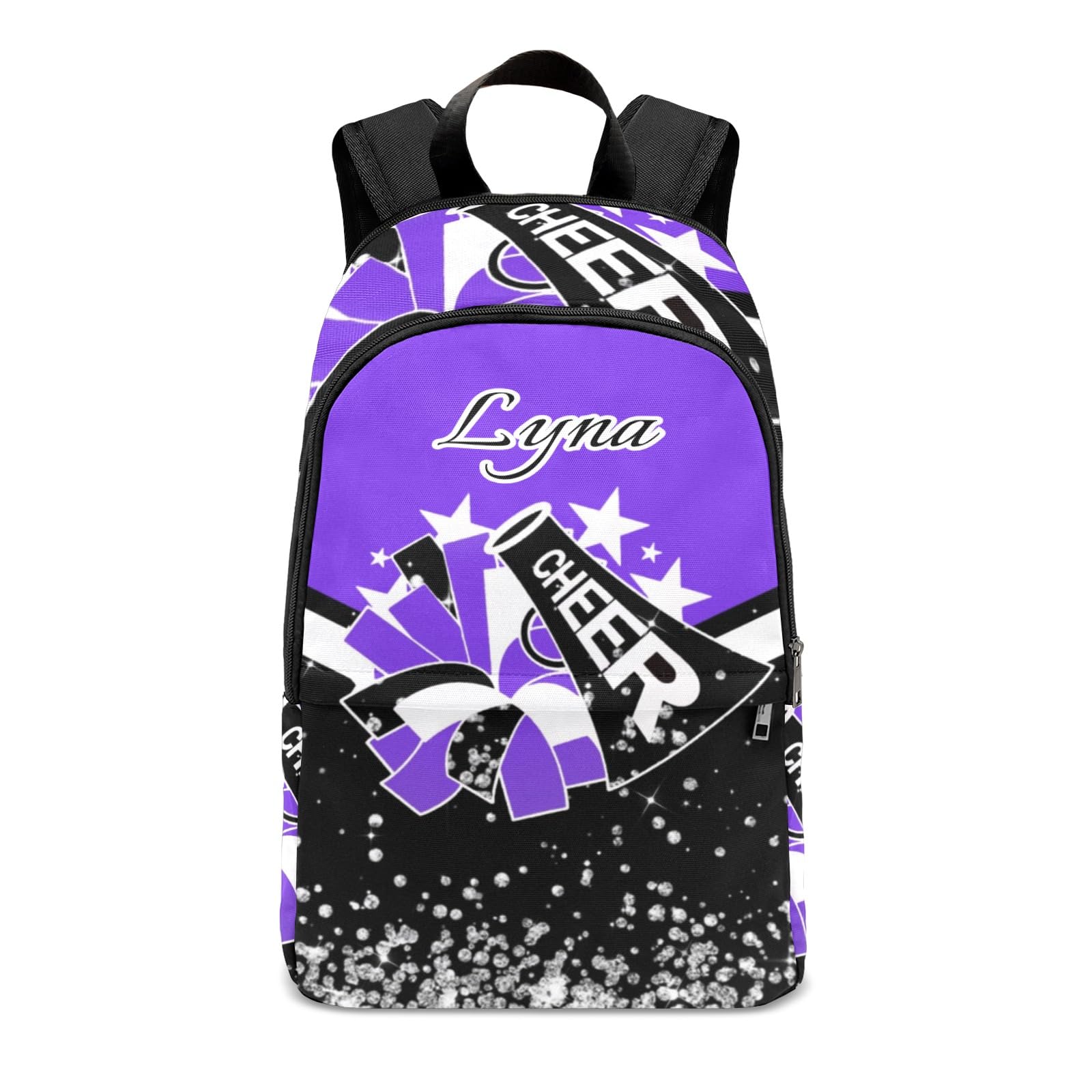 Personalized Dark Purple Cheer Backpack for Cheerleader Customized Name Cheerleading Bookbags for Girls Cheer Bag for Coach