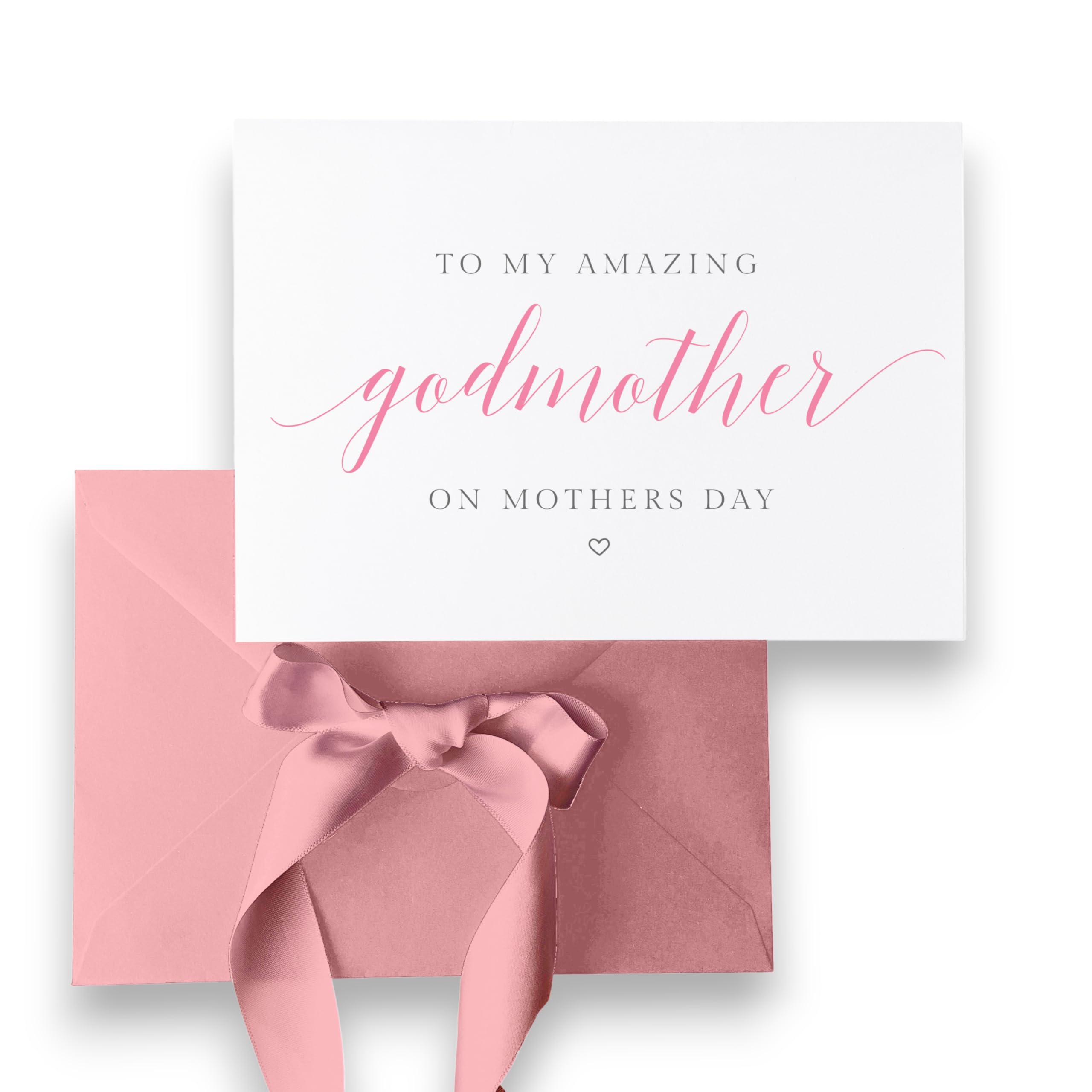 Godmother Mothers Day Card Personalised, Happy Mothers Day Godmother Card Pink, WITH ENVELOPE