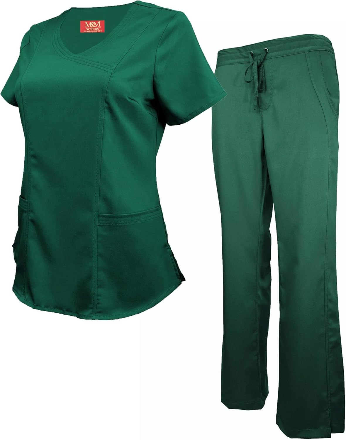 M&M Scrubs Women's Super Soft Stretch Mock Wrap Scrub Set