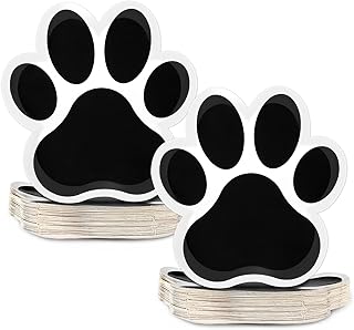 50Pcs Puppy Paw Print Party Plates Dog Themed Paper Plates for Dog Themed Birthday Party Decorations Dog Paw Prints Dinner Plates for Girl Boy Kids Birthday Pet Dog Themed Baby Shower Party Supplies