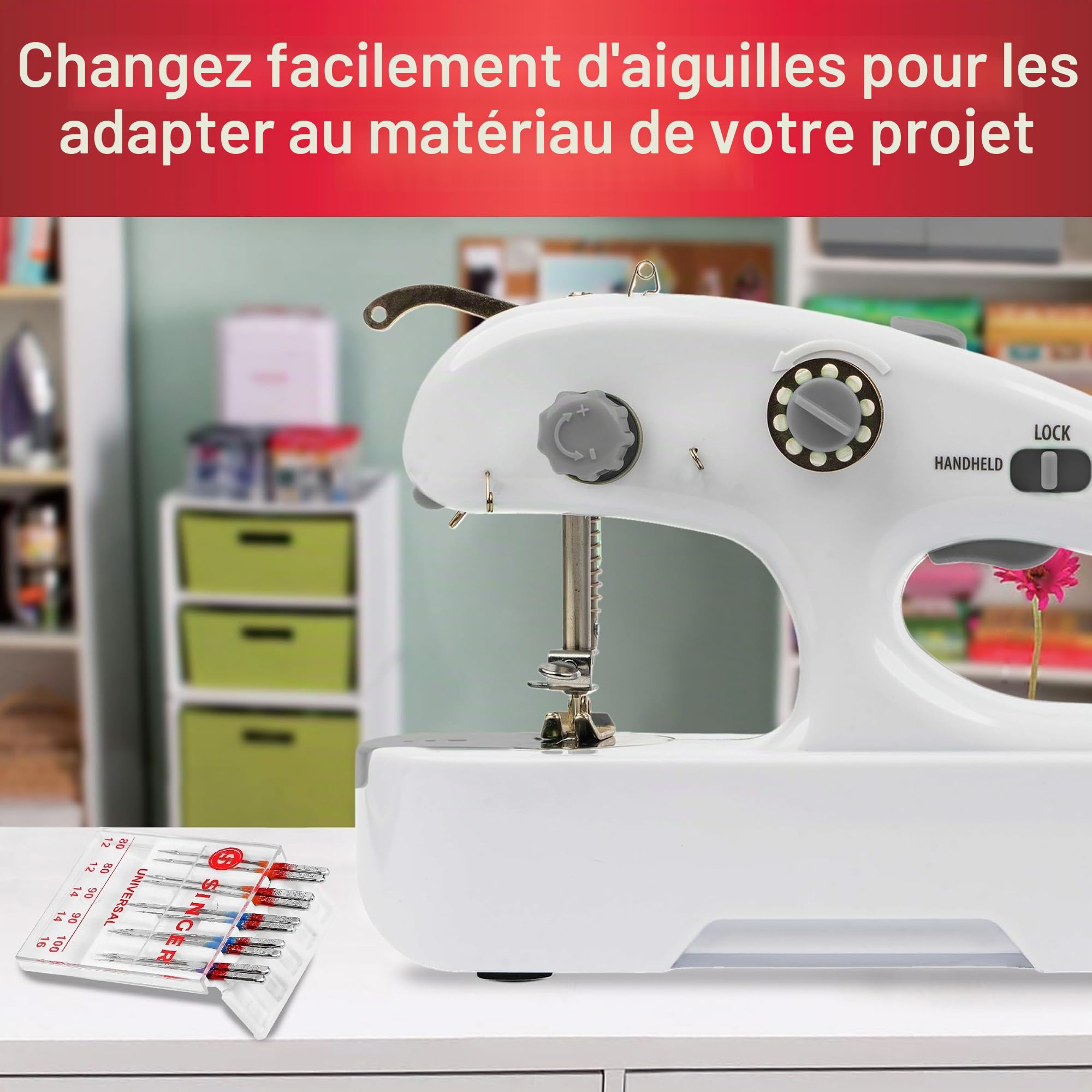 Singer 01774 Stitch Quick + Machine de réparation manuelle à deux fils, plastique, blanc