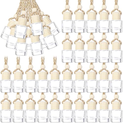 Whaline 30 botellas de perfume de vidrio vacías con embudo para aceites esenciales, fragancia, aromaterapia, decoración interior, 0.3 onzas líquidas