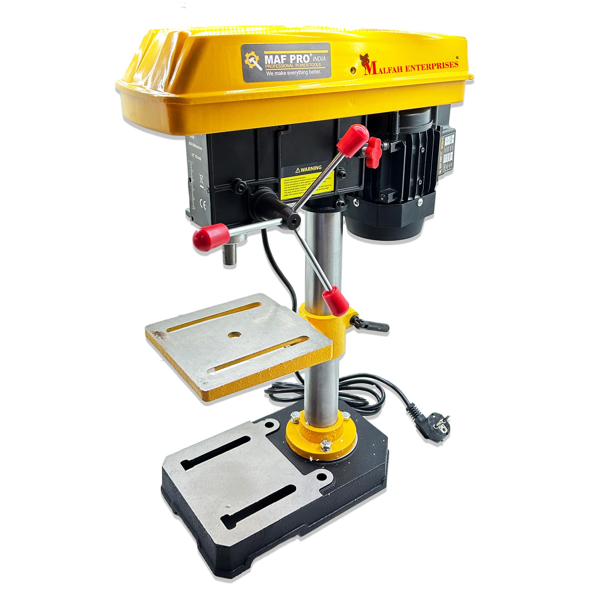 Malfah Bench top Drill Press Rotary Tool Holder 3MM Chuck Machine Motor 375W 8-Inch 5-Speed Cast Iron Black/Yellow MPEBD-13 MAF (B0CTHLVW7W) Amazon Price History, Amazon Price Tracker