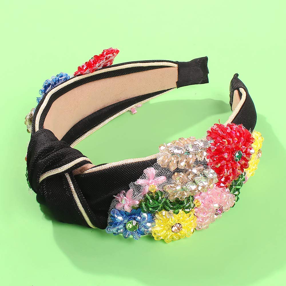 Cerchietto Per Capelli In Velluto Di Cristallo Con Nodo A Croce Turbante Copricapo Con Strass Colorati Ampio Cerchio Per Capelli Accessori Pe~p125340728