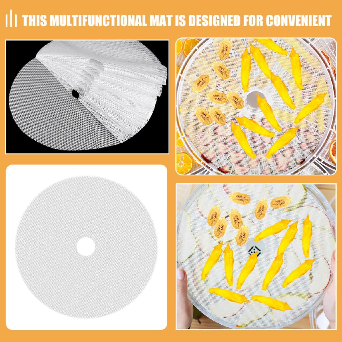 10pcs 10pcs Silicone Drying Sheets for Food Dryer, Non-stick Reusable