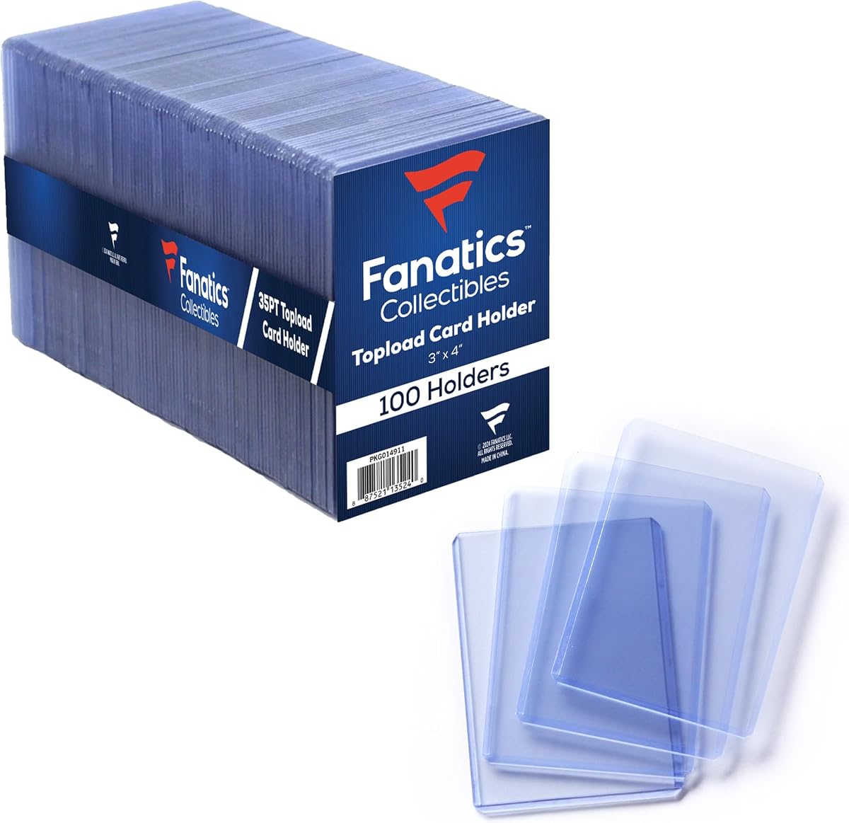 Coleccionables 35pt 3x4 Cargadores superiores, 100 unidades - Soportes de tarjeta rígidos transparentes de tamaño estándar para protección de tarjetas coleccionables