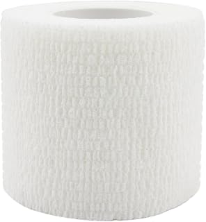 Vet Wrap Medical Tape for Skin Bandage Tape Vet Tape Cohesive Bandage 2 inch x 6 Pack White Fabric Bandages Self Sticking Bandage Self Adhering Bandage Wrap Stretch Self Adhesive Tape