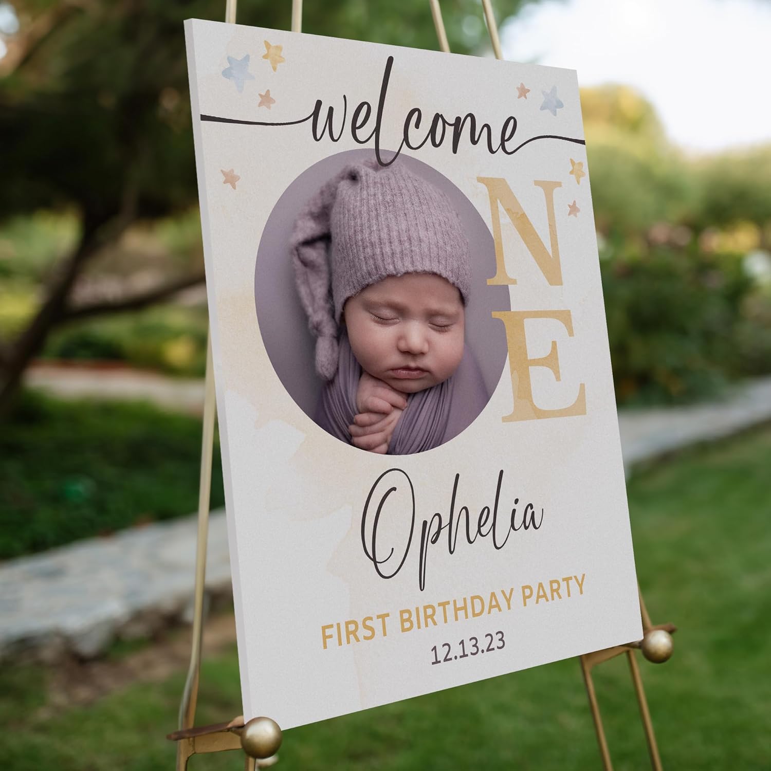 18"x24" Custom Welcome Sign for Party, Personalized Welcome Sign for Birthday Party, Custom Sign in Acrylic, Foam Board, or Coroplast Customized Welcome Signs (Design 5)