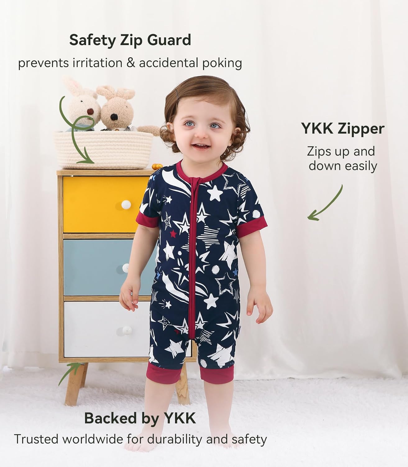 Baby Boys Girls Romper Short Sleeve Infant Sleepers Play Romper Soft Viscose from Bamboo Pajamas Toddler 0-24M - Image 4