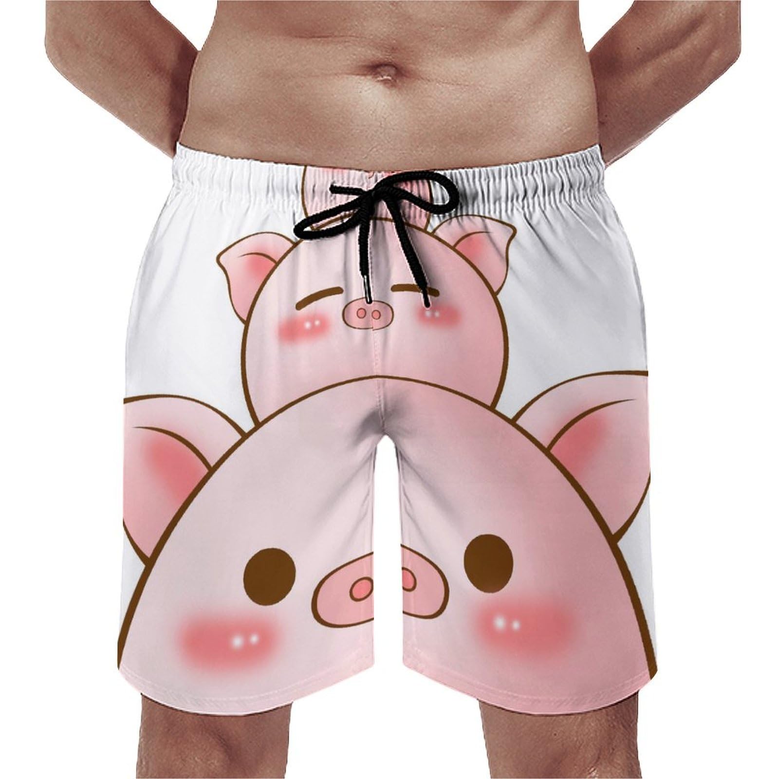 Maillot de bain séchage rapide cochon mignon avec cordon et poches UMENG - 8