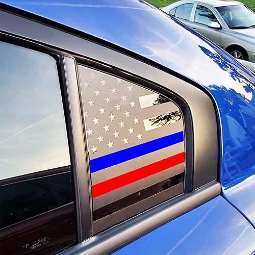 Calcomanías para Dodge Charger 2011-2023, para ventana lateral trasera, 2 calcomanías de bandera de Estados Unidos negro mate para ventana trasera