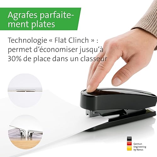 Miniatura 6 de B4fc re+Nueva engrapadora plana para clínch, capacidad para 50 hojas, hecha de 80% plástico reciclado, ingeniería alemana, grapa, pasador, tachuela,