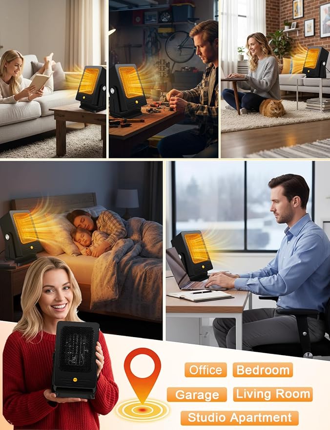 Calefactor Eléctrico Portátil Cerámico PTC con Calentamiento Rápido miniatura 8