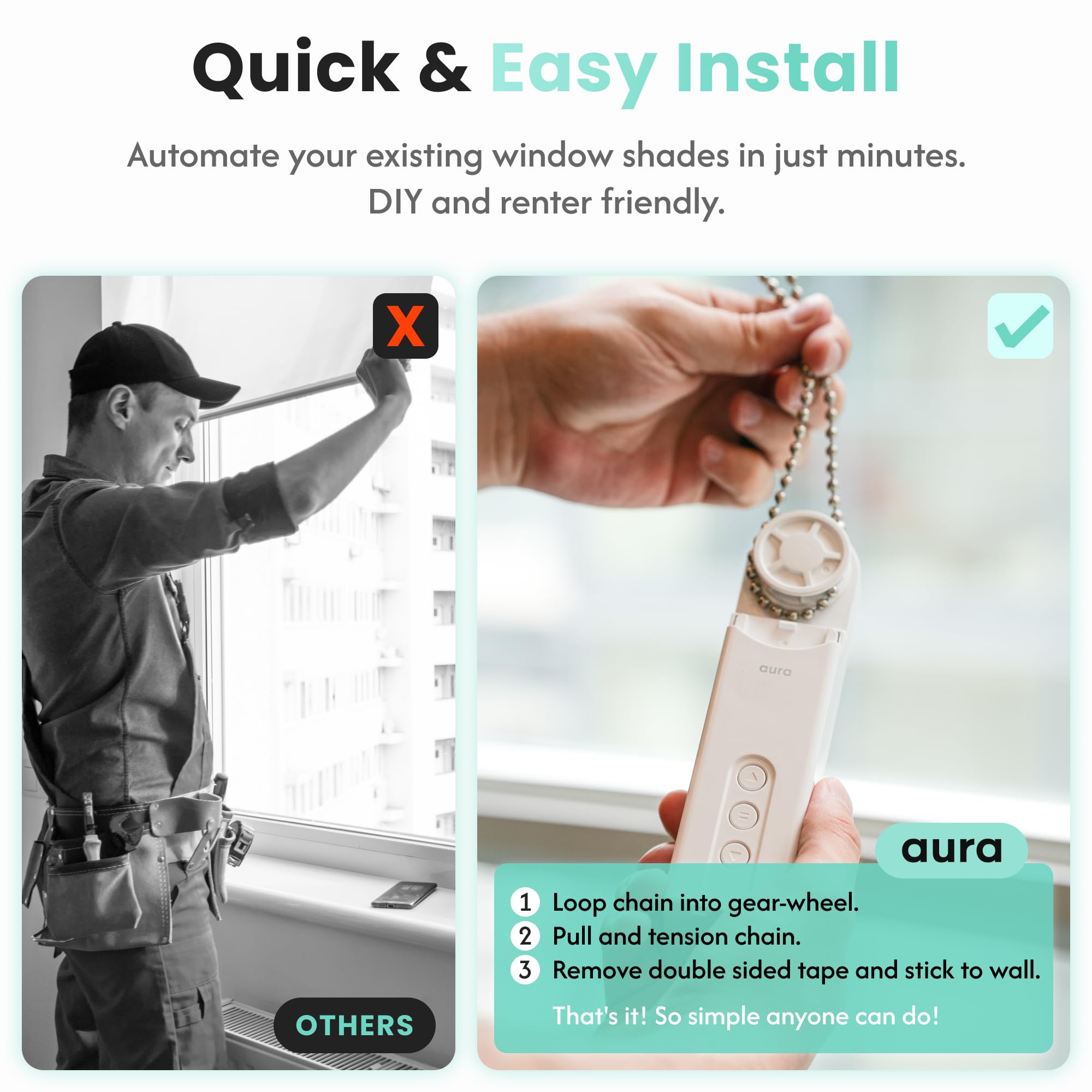 Aura Motor for Roller Blinds, Smart Shade, 19W x 5H cm - Image 2