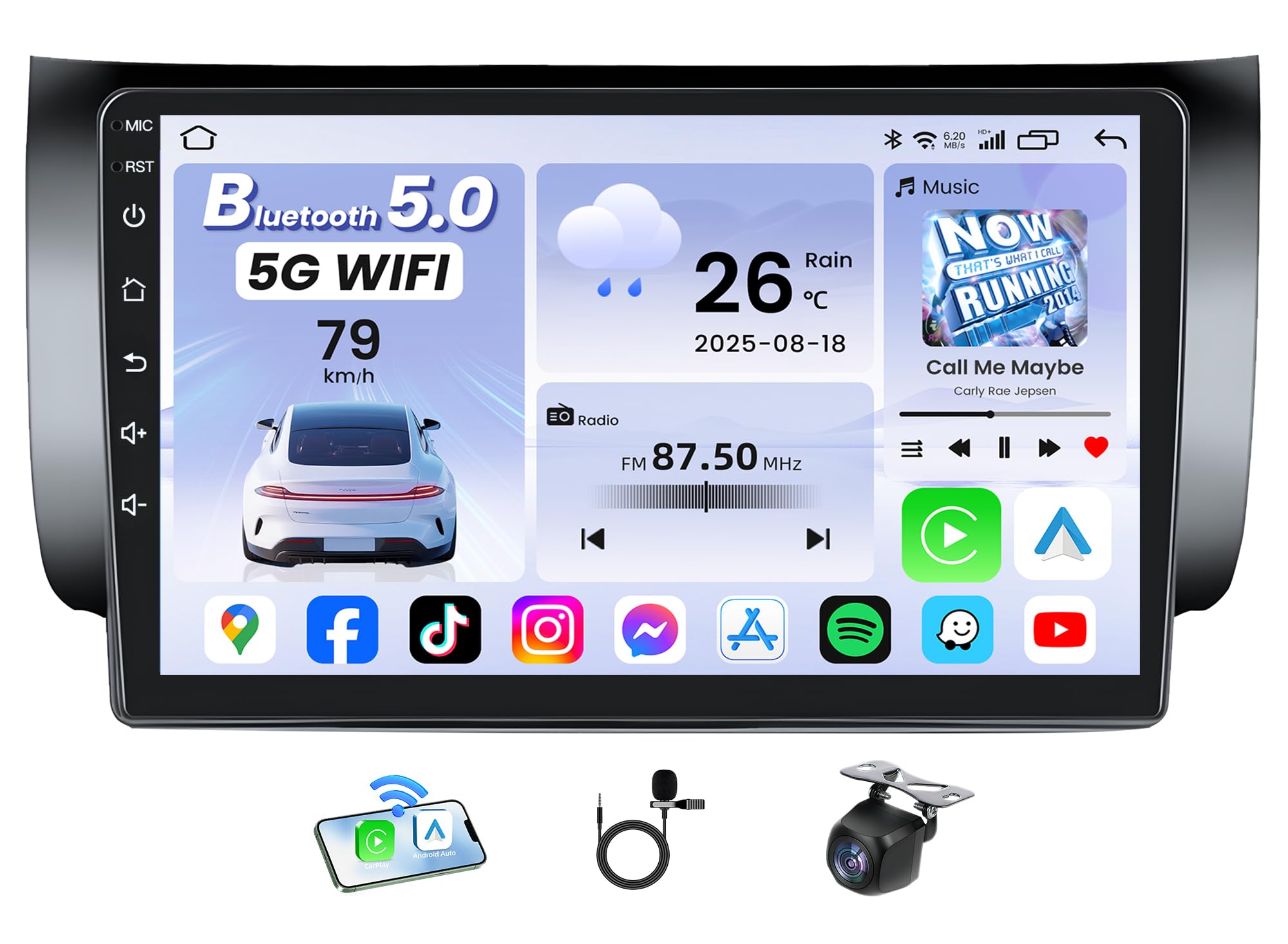 4Core 64GB ROM Car Radio for Nissan Sentra 2013-2017: 10.1 Inch 1280x800 IPS Touch Screen Car Stereo Upgrade with Wireless Carplay & Android Auto